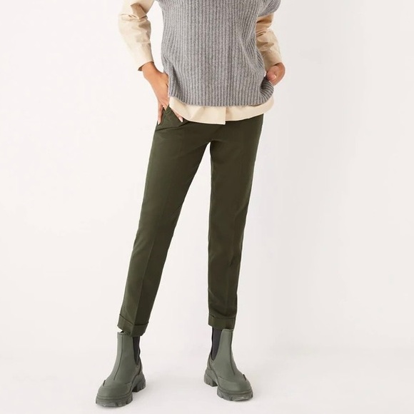 Frank & Oak Pants - Frank & Oak // The Slim Eleanor Wool High Waisted Trouser Pant in Rosin Green